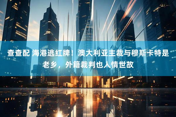 查查配 海港逃红牌！澳大利亚主裁与穆斯卡特是老乡，外籍裁判也人情世故
